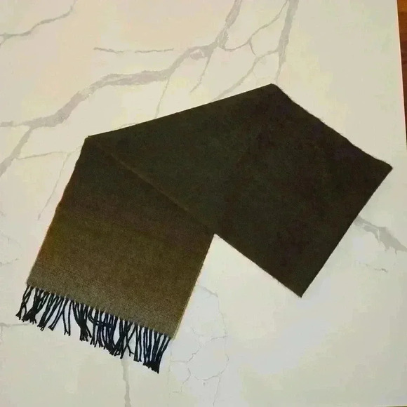 100% Cashmere Ombre Scarf Made In England Brown - Picture 1 of 4